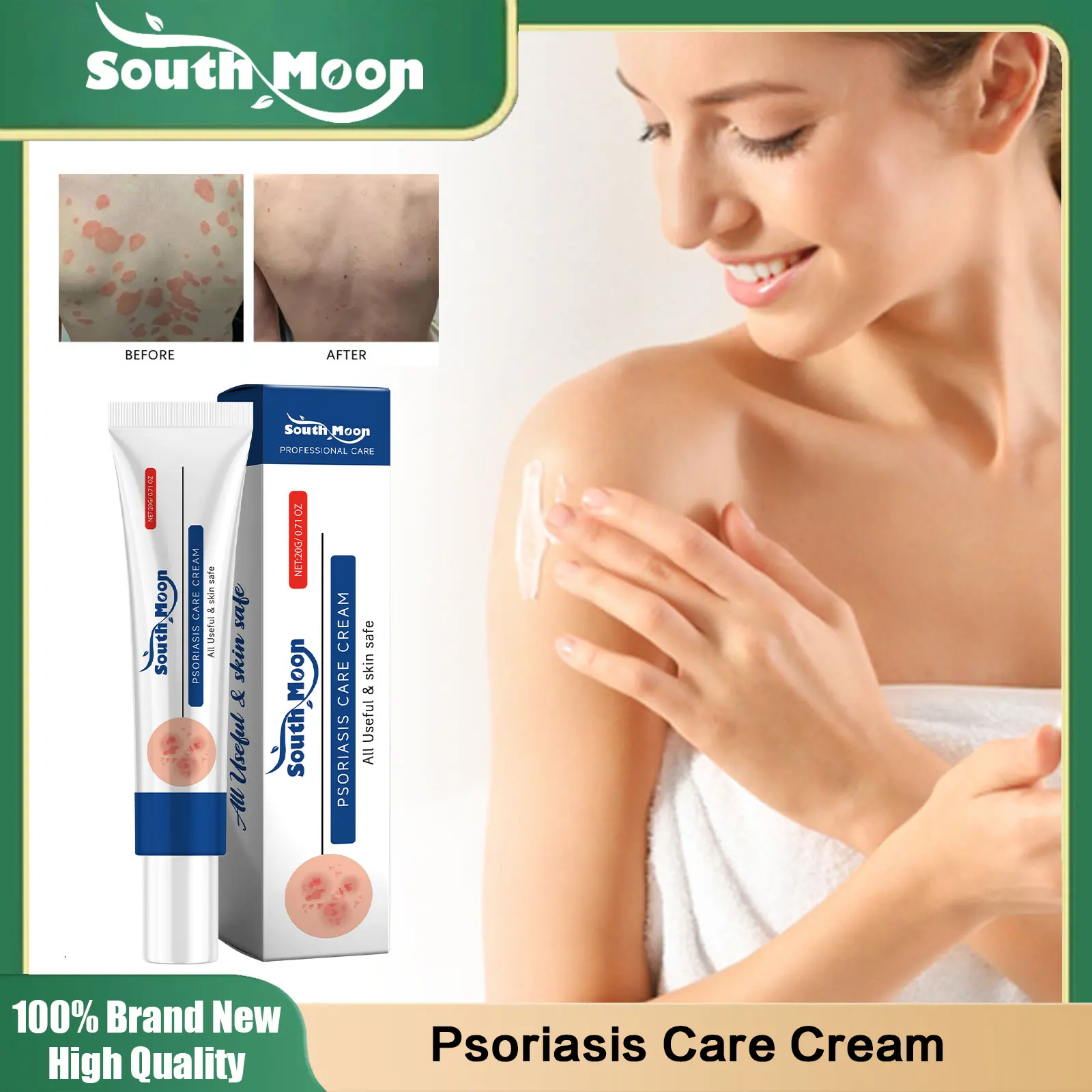 Psoriasis Treatment Ointment Relieve Dermatitis Eczema Urticaria Swell Itch Antipruritic Antibacterial Alergy Red Rash Skin Care