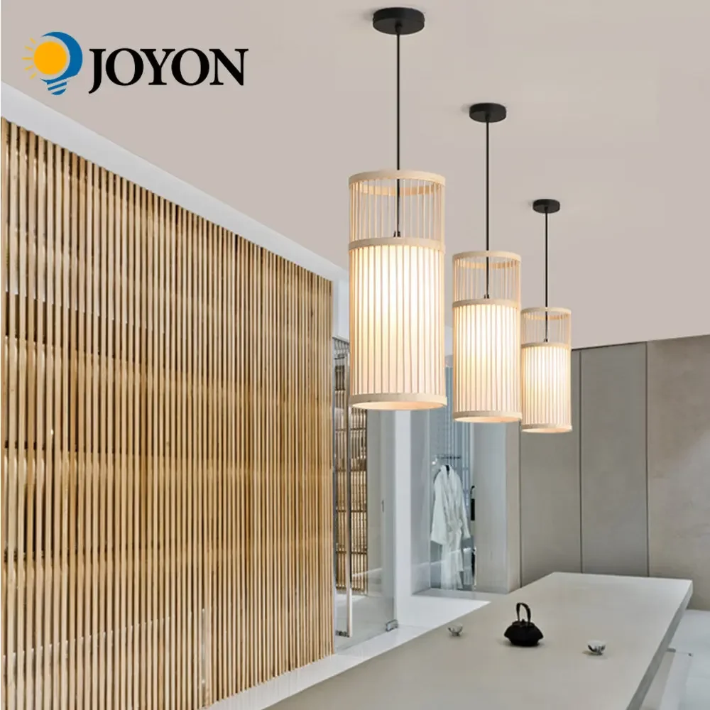 Modern Bamboo Hand Woven Bamboo Art Chandelier Bamboo Lantern Chandelier Bedroom Dining Room Lamp Japanese Pendants Lights