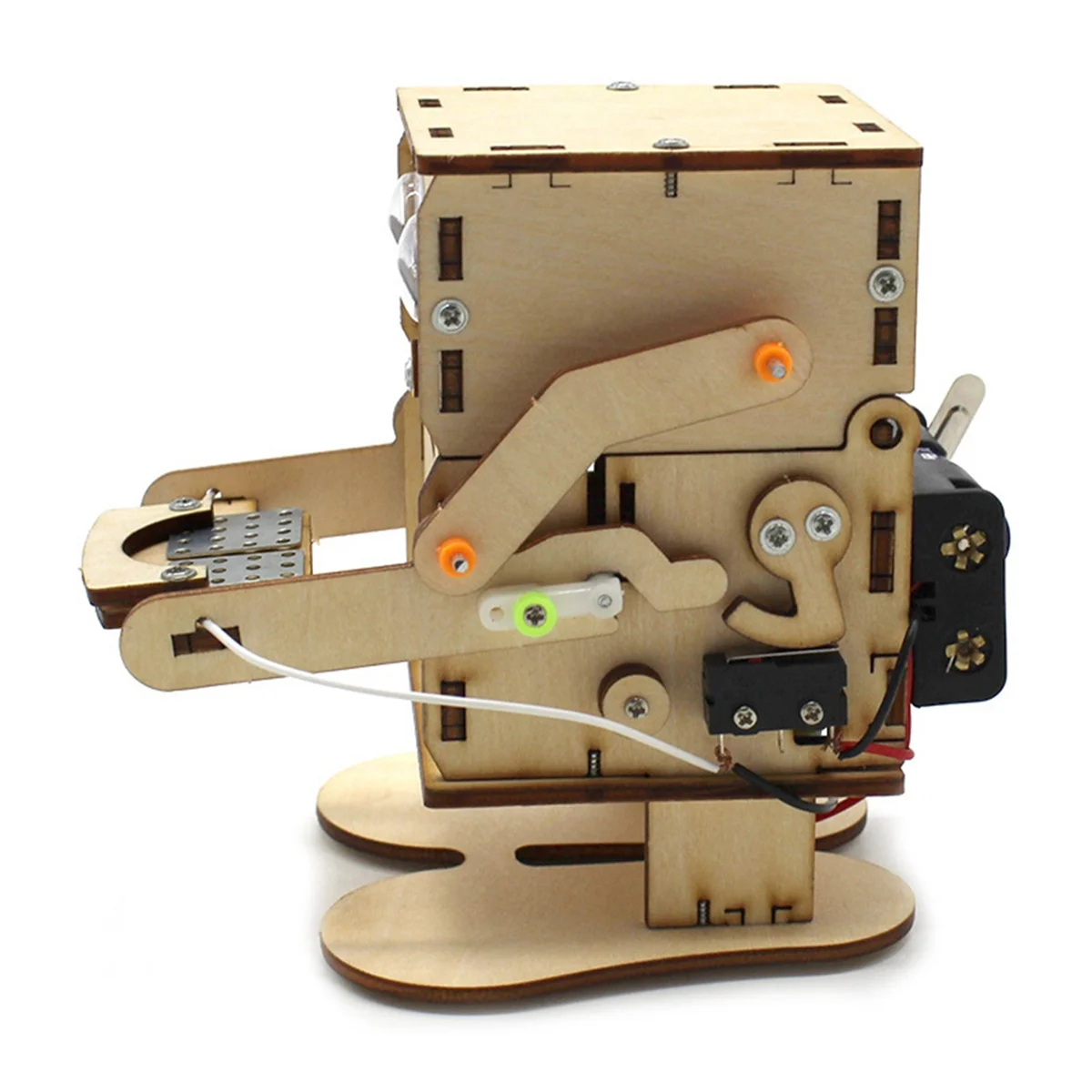 Robot Eating Coin Wood DIY Model Teaching Learning Stem Project Kit for Kid Science Experiment Wooden Assembly Kit 3
