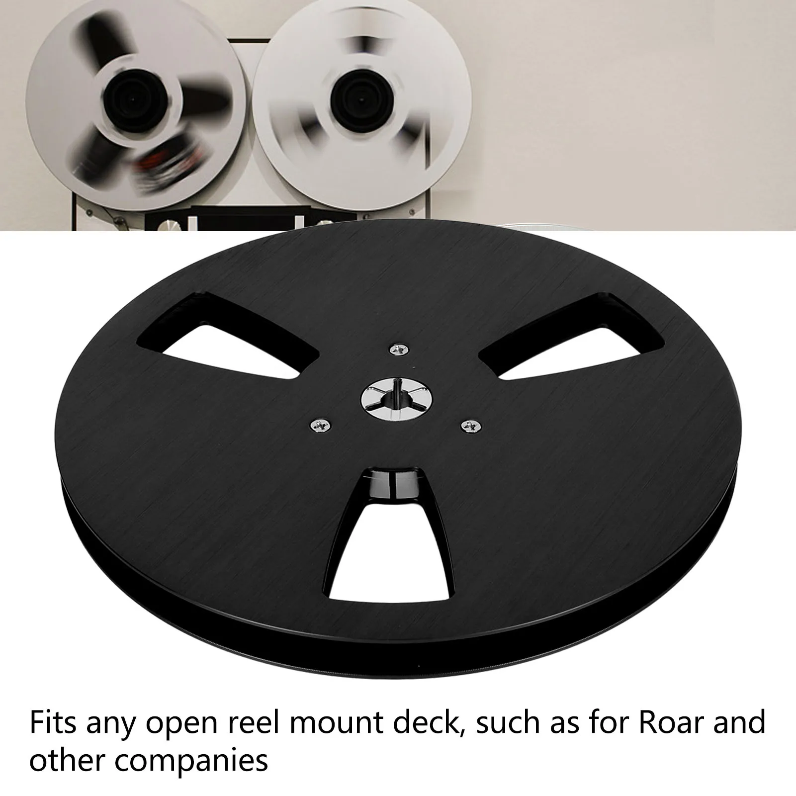 5inch 3 Holes 1/4 Opening Empty Reel, Empty Tape Reel, Aluminum Alloy Open Reel Sound Tape Empty Reel, Empty Reel For NAGRA, For Studer, Reel To Reel Recorder (Black - View #4