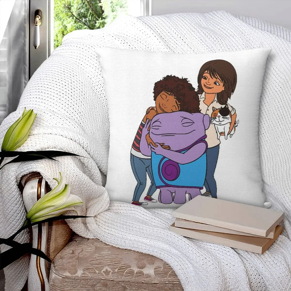 

Квадратная наволочка Oh The Boov6, наволочка из полиэстера, декоративная комфортная Наволочка на молнии для дома, гостиной