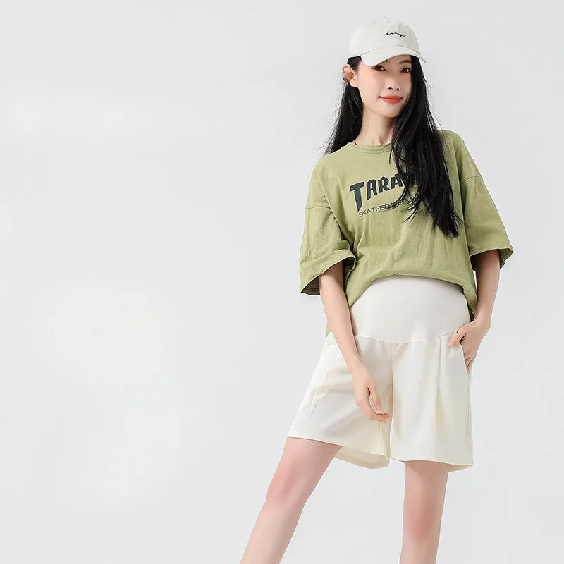 Maternity Pants Pregnant Shorts Pregnant Women's Pants Summer Wear Leggings Shorts Casual Loose Full Belly Summer Pregnancy Safety