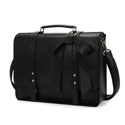 ECOSUSI Genuine Leather Women's Briefcase and Laptop Shoulder Bag (Style1 15.6in)