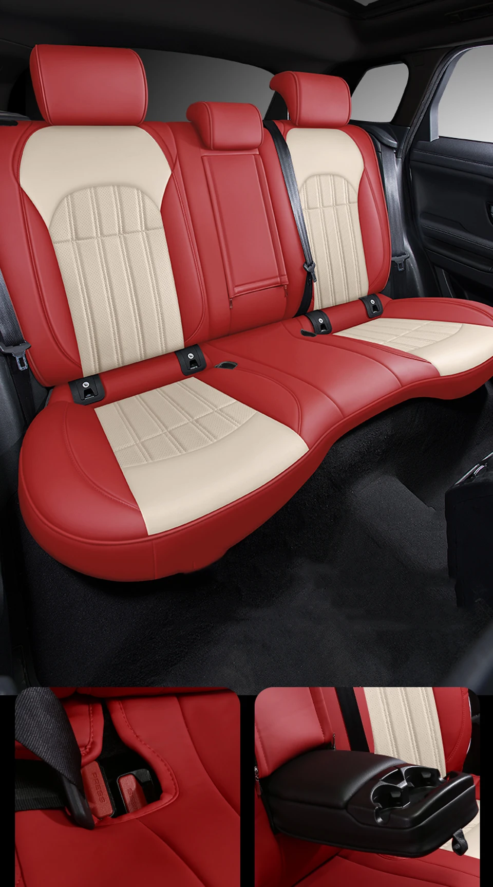 GVILTY Leder Sitzbezügesets Komplettset Brauch für Audi TT(4 seast)  2007-2014 MK2, Vordersitze und Rückbank 5-Sitze Autositzbezüge,  Auto-Sitzbezug