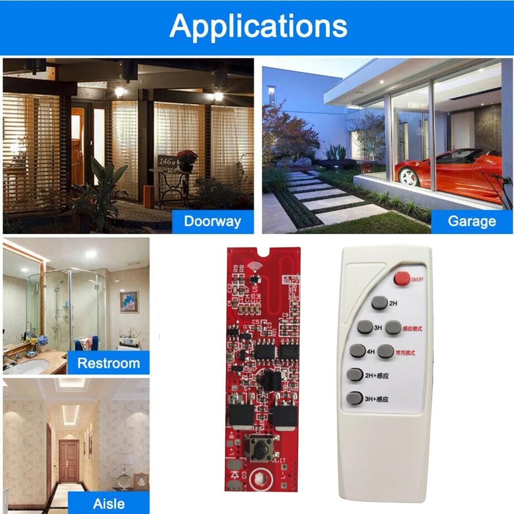3.2V 3.7V Solar Lamp Control Board Remote Control LED Drive Panel Human Induction Sensor Circuit Board for Solar Power Equipment