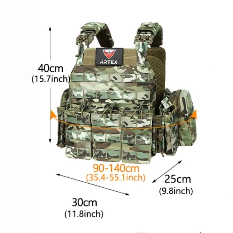 Tactical Vest ARTEX Tactical Vest Triple Magazine Pouch 1000D Nylon Fabric Quick Release 6094K Hunting Airsoft Combat Accessories