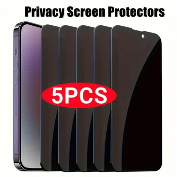5 Pezzi Pellicola Protettiva Privacy Anti-Spia in Vetro Temperato Anti-Graffio per iPhone 11 12 13 14 15 16 17 Pro Max