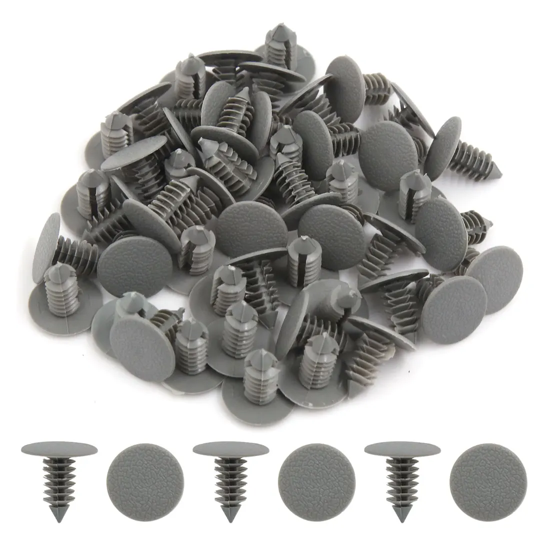 Uxcell 50 Pcs Grau Kunststoff Tür Fender Bumper Push Nieten Clip 9mm für Auto Auto – Detail 2