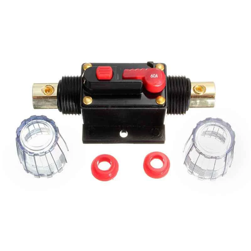20A 30A 40A 50A 60A 80A 100A Circuit Breaker 12V-48V DC Car Truck Resettable Fuse Short Protection Fuse Holder Power Insurance