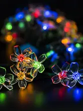  Night Sakura Street Garland Lawn Lamp Garden  Wedding Decor Light Solar Led Light Outdoor Fairy String Lights Decoration Outdoor 