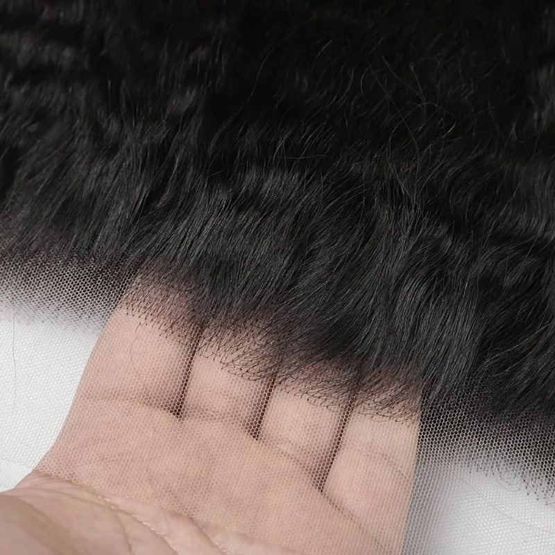 Kinky Straight 5x5 Lace Closure Human Hair Pre-Plucked Hairline Brazilian Virgin Hair Transparent Lace Closure For Women