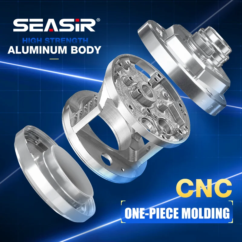 Seasir-アルミニウムベイトキャスティングドラムリール,ダブルハンドル