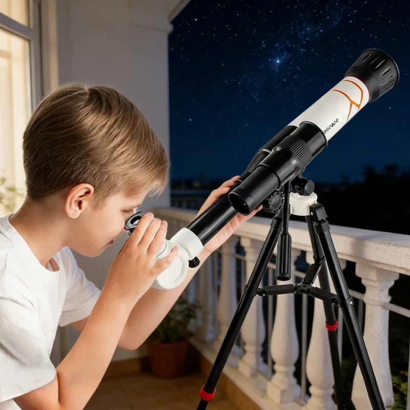 Kids' Telescopes 40X Science Experiment Monocular Educatinal Science Teaching Microscope Toy Toys for Child Toddler Kids