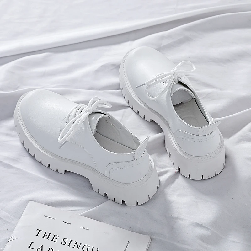 Italian Luxury Leather Shoes Thick Sole Comfortable Oxford Shoes Round Head Lace-up Smooth Shoes Formal Shoes Wedding Casual