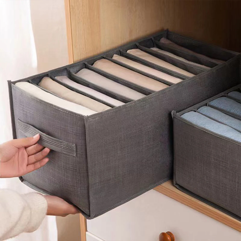 

7/9 Grids Fabric Clothes Storage Bag Closet Organizer Pants T-shirt Drawers Organizer Boxe Save Clothes Separator for Wardrobe
