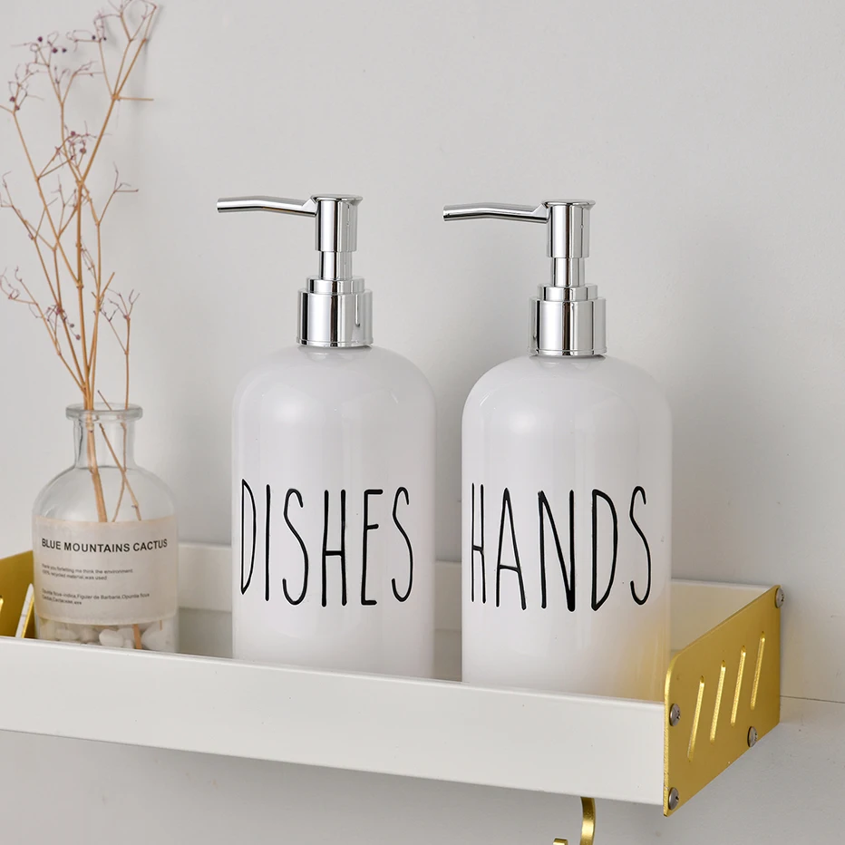 500ml refillable soap dispenser with chrome gold pump for bathroom and kitchen