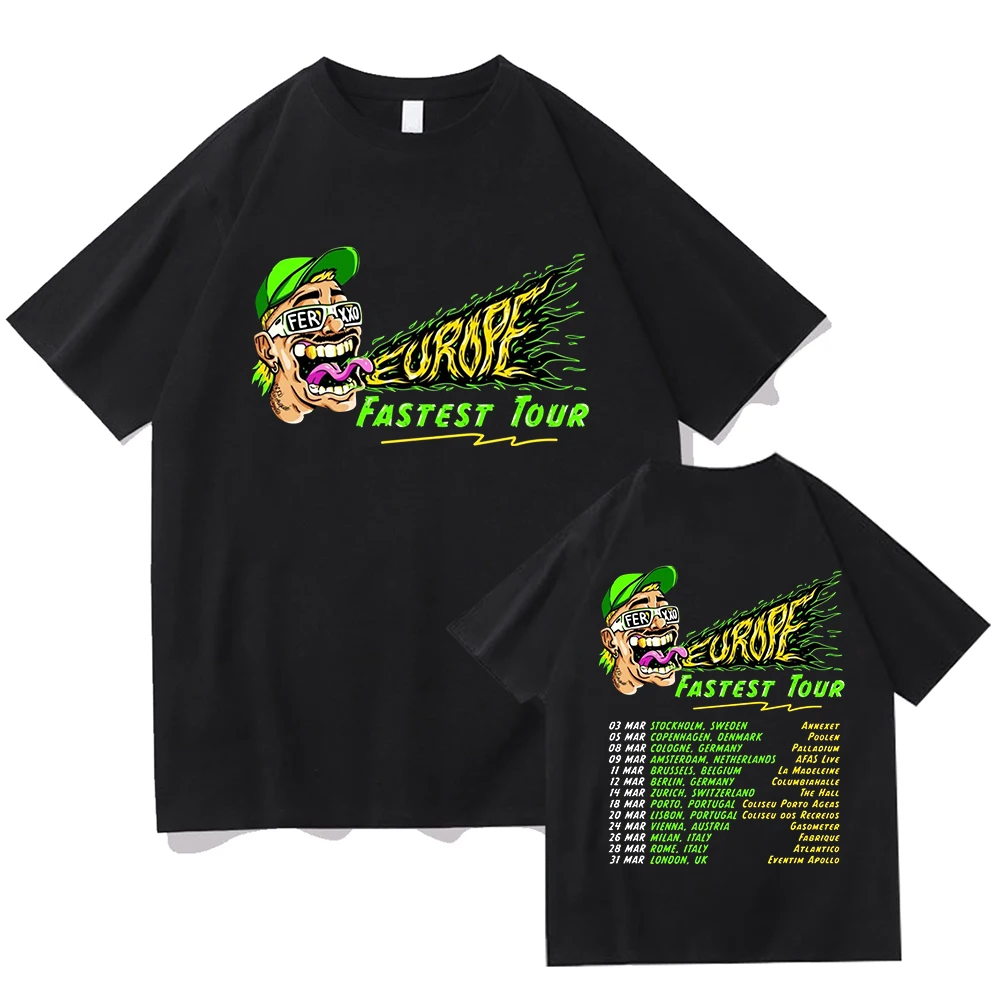 Feid Ferxxo Tour 2025 T-shirts Rapper Tshirts Short Sleeve Hiphop TShirts Unisex Y2K Tshirt High Quality Cotton Women Men Tops 2