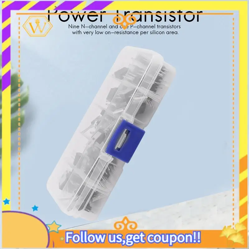 Latest-50Pcs 10Types IRF Series Mosfet Transistors Assortment Kit, Including IRFZ44/510/520/530/540/640/740/840/3205/9540
