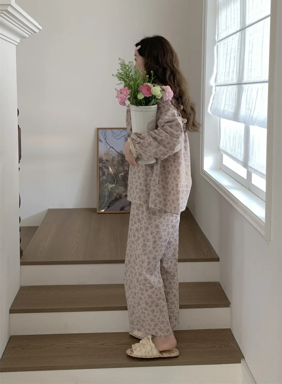 Sleeping Pajamas, Homewear, Pajamas, Pajamas Set, Floral Women's Pajamas