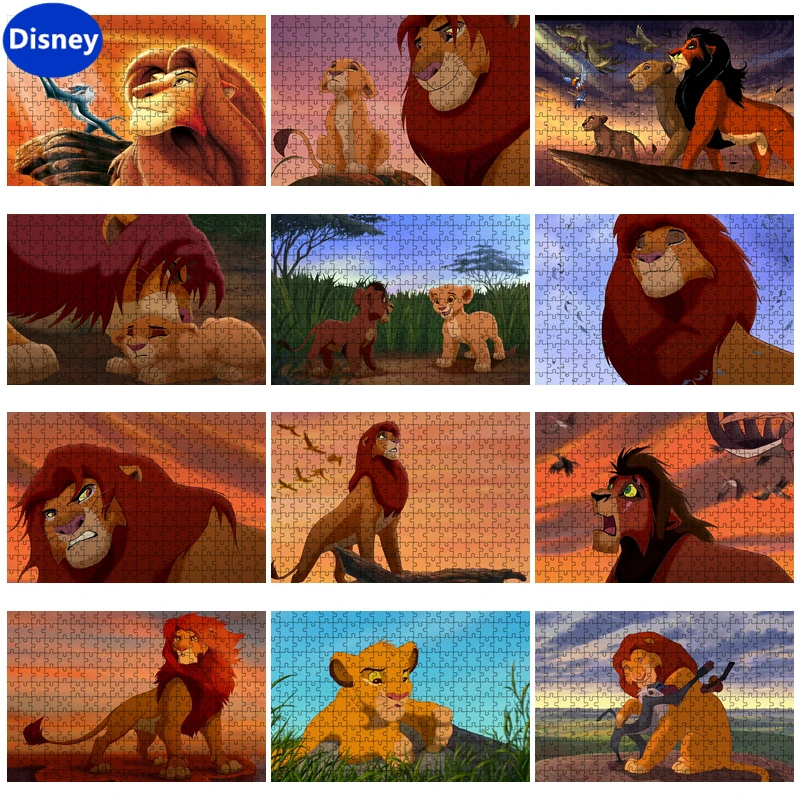 

300/500/1000 Pieces of Wood Simba Lion King Disney Cartoon Handmade Puzzle Puzzle Game, Holiday Gift Decoration Preferred