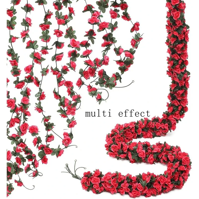 2,3 m Künstliche Rosenblumen für Hochzeiten, Heimdekoration, Frühling, Herbst, Gartenbogen, Weihnachten, Ranken-Deko, DIY Kunstpflanzen – Detail 13
