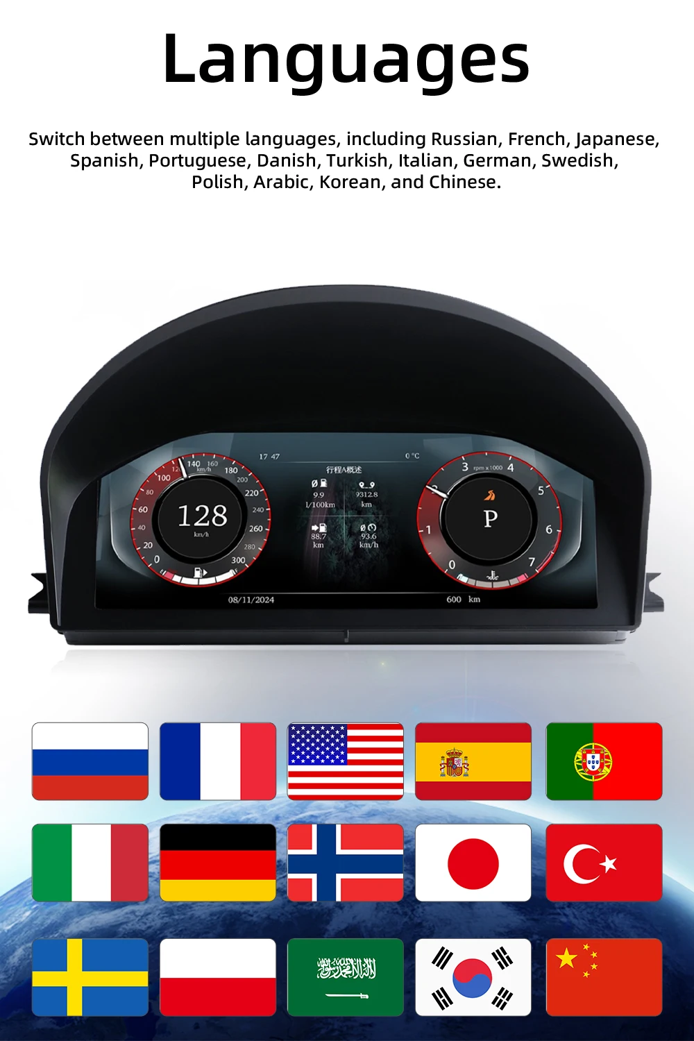 Digital Cluster Dashboard For Land Rover Range Rove V8 2002-2012 Speedometer Wi