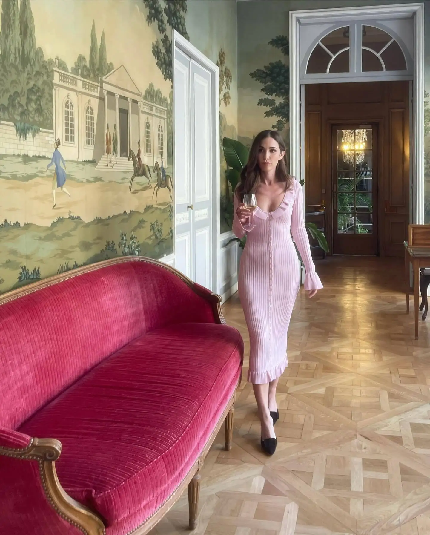 Knit Fashion Ruffled Maxi Dress Women Ribbed Slim Scoop Neck Elegant Knitwear Party Dress Gown Female Long Dress Autumn