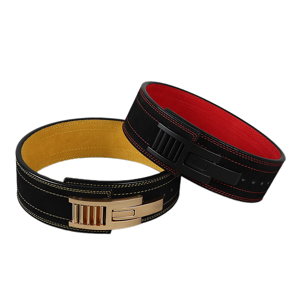 Weightlifting Belt Weightlifting Waist Guard Weightlifting Waist Belt Weight Lifting Lever Belt 10CM Wide 13MM Button-Down Design Squat Hard Pull Training Belt Sports Fitness Accessories