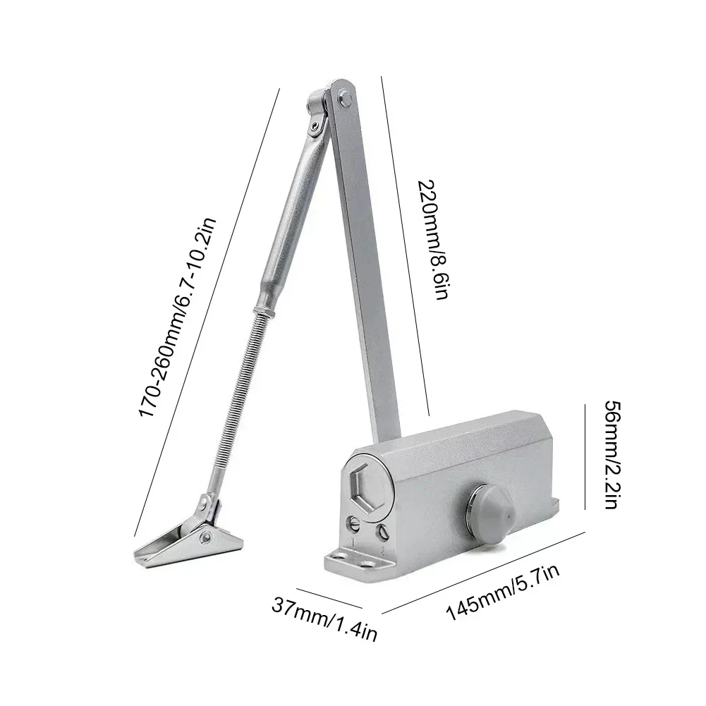 25-85KG Closing Automatic Door Closer Hydraulic Adjustable Speed Positioning Door Stop Protective Holder Hardware 1PCS