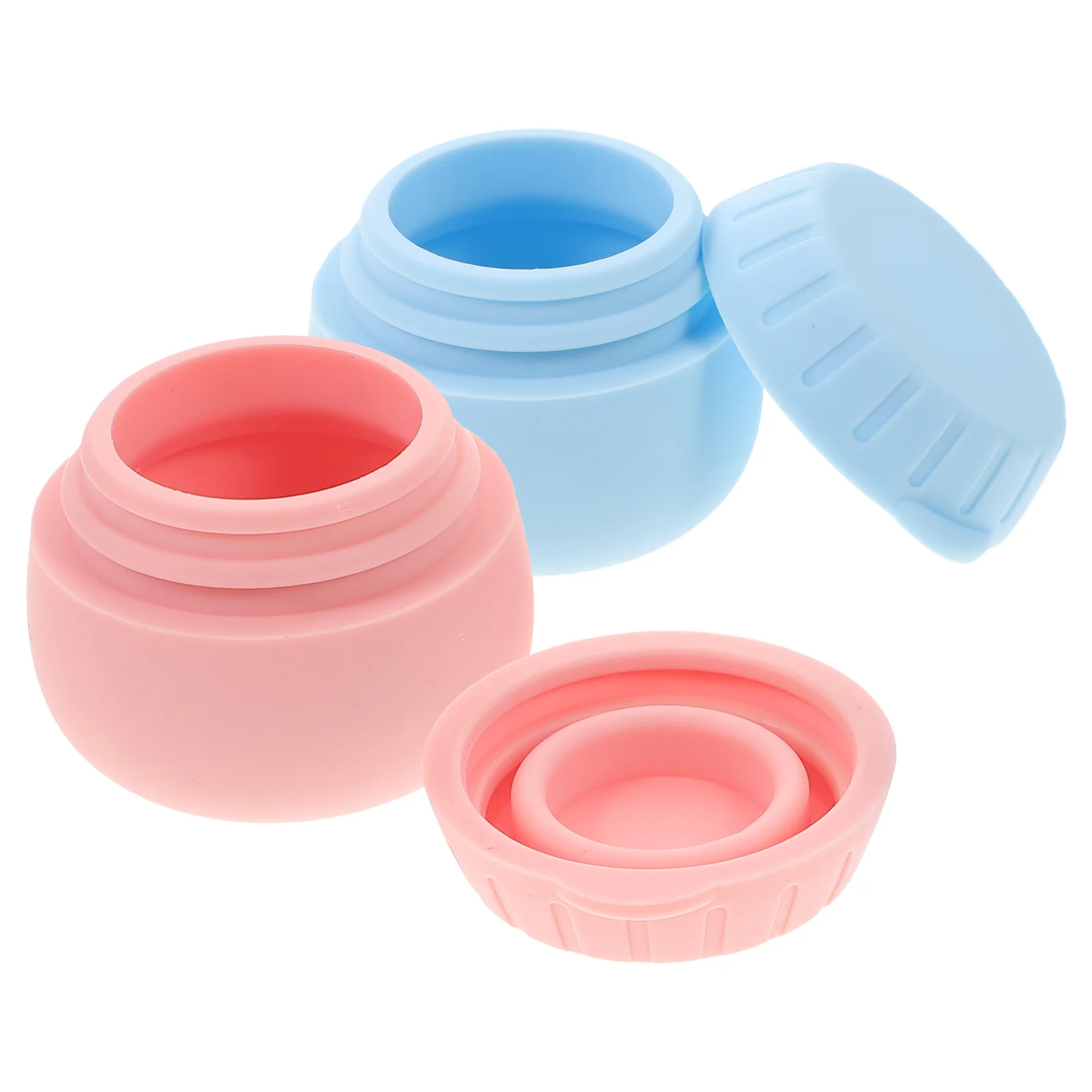 2 Pcs Silicone Packaging Box Containers For Food Silica Gel Toiletry Travel Containers food grade soft silica gel 2 3 conjoined ice cream mould