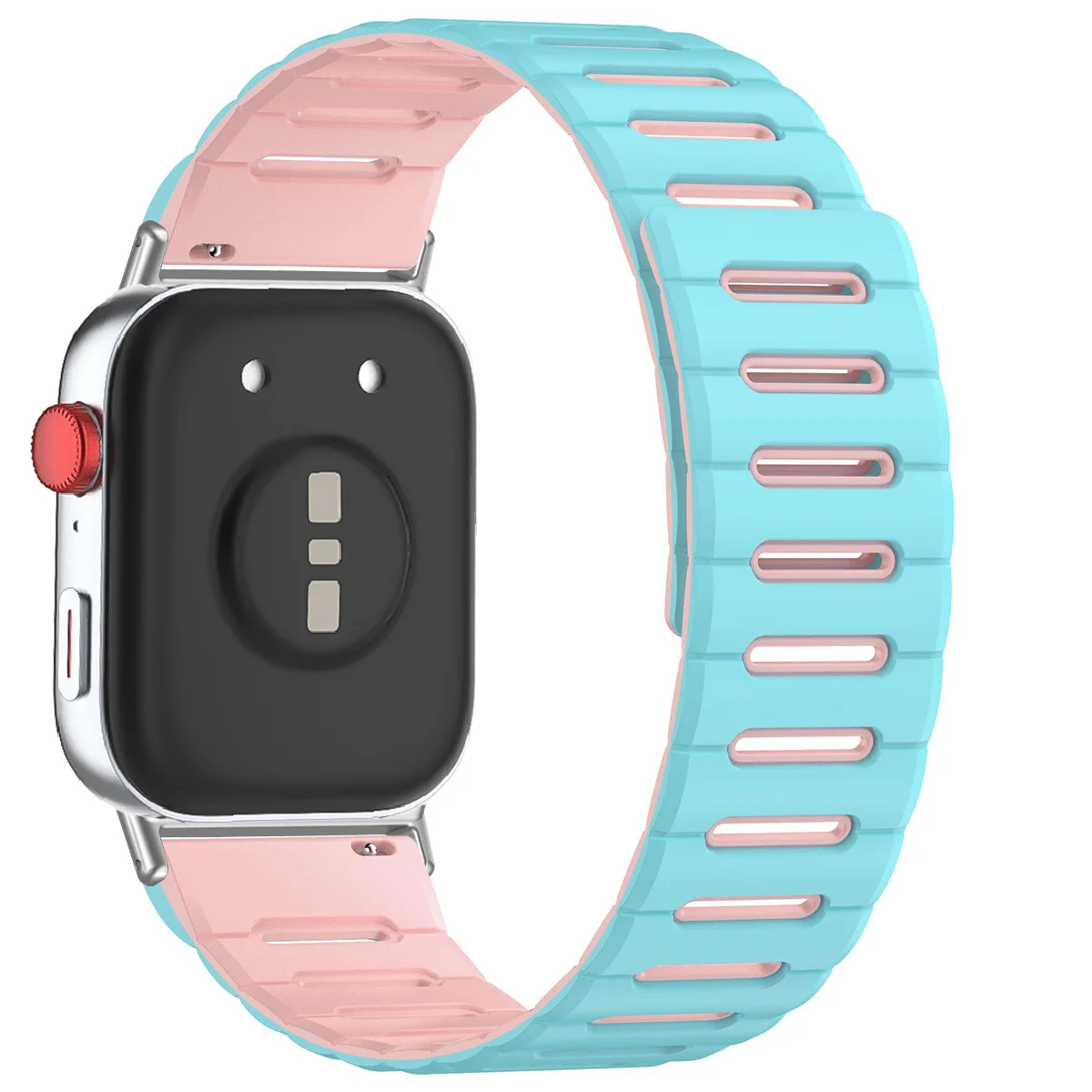 Two-Tone Silicone Magnetic Sport Strap - Soft, Breathable Bracelet