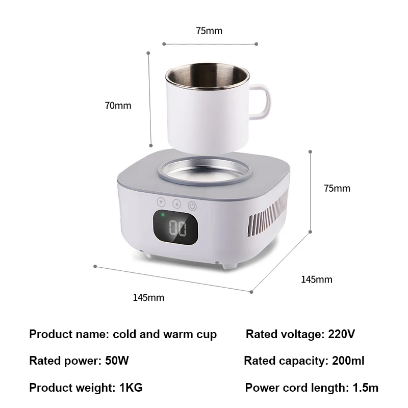 220V Fast Cooler Cup Electric Heater Cup Beer Bottle Pop Can Soda Drinks Cooling Mug Home Office Beverage Cooler Cooling Tools 6
