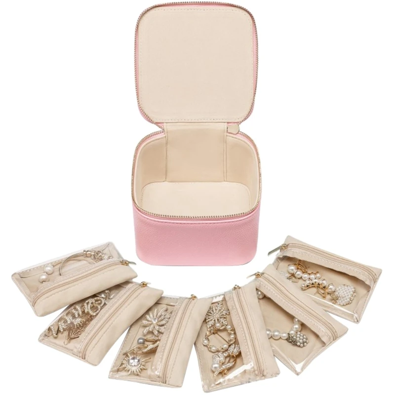 Chic Jewelry Case with 6 Compartments Small Jewelry Display Box Stylish Jewellery Organizer Elegant Gift for Women