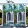 1 pc Outdoor Waterproof And Oil-proofCurtains, Modern Sunshade CurtainStall Road Waterfall Scenery Print Curtain For Living Room 2
