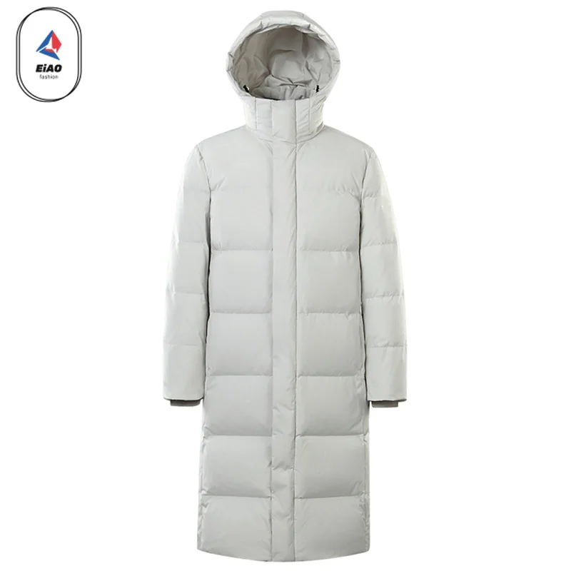 EIAO Luxury Brand Down Jacket Men 2026 Winter Snow Peak Hiking Long White Duck Down Coat Outdoor Women Solid Color Parkas Puffer