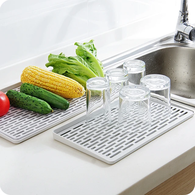 Drain Tray Sink Drying Rack Dish Drainer Double-layer Dish Dryer Worktop  Kitchen Cup Drying Trays Fruit Tea Tray Kitchen Drainin - AliExpress