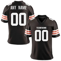 Custom Brown American Football Jersey Personalized Printed Team Name Number Adult Kids Quick-Drying Training Football Shirt 1