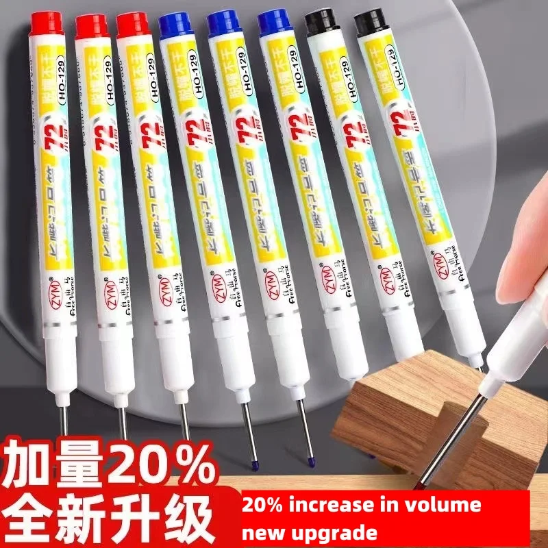 긴 팁 20mm 목공 네임펜 장식 욕실 목공 타일 건설 현장 깊은 구멍 마커 펜, 3 개