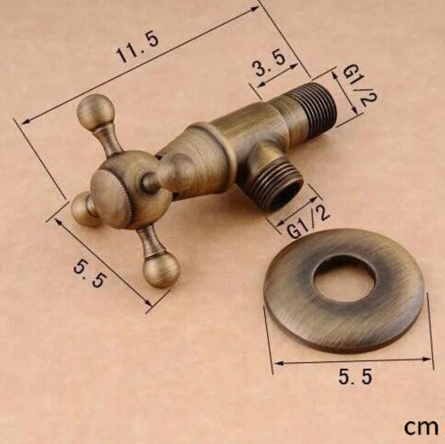 golden New 1/2"malex 1/2" male Brass Bathroom Angle Stop Valve Antique finish Filling valves bathroom part 5 color