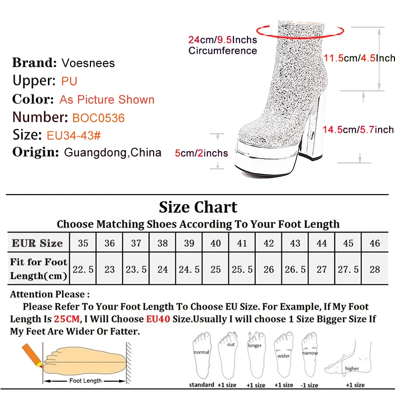 Ladies Black Ankle Boots Fashion Platform Short Shoes Autumn Winter Square Chunky High Heels Sequin Boots For Women Plus Size