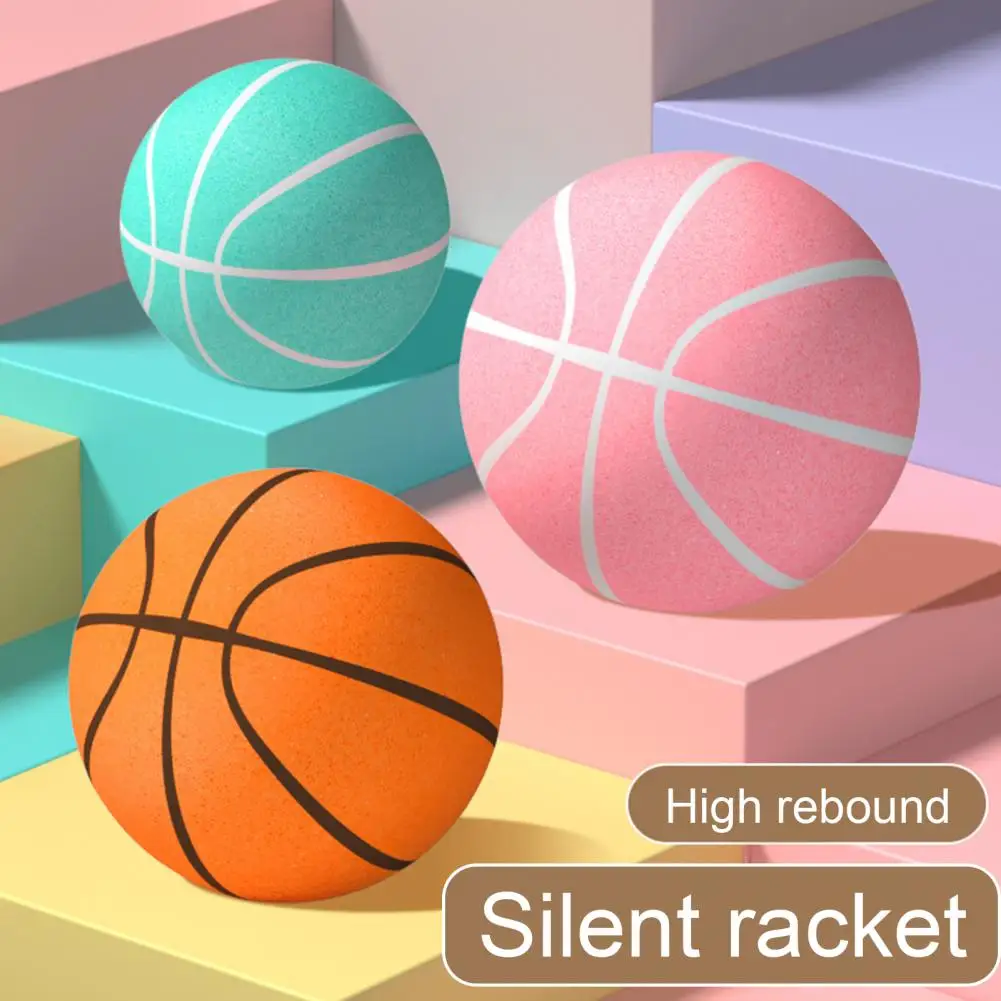 

Silent Basketball High Rebound Low Noise Indoor Kids Dribbling Training Uncoated High Density Foam Practice Sports Bouncy Ball T