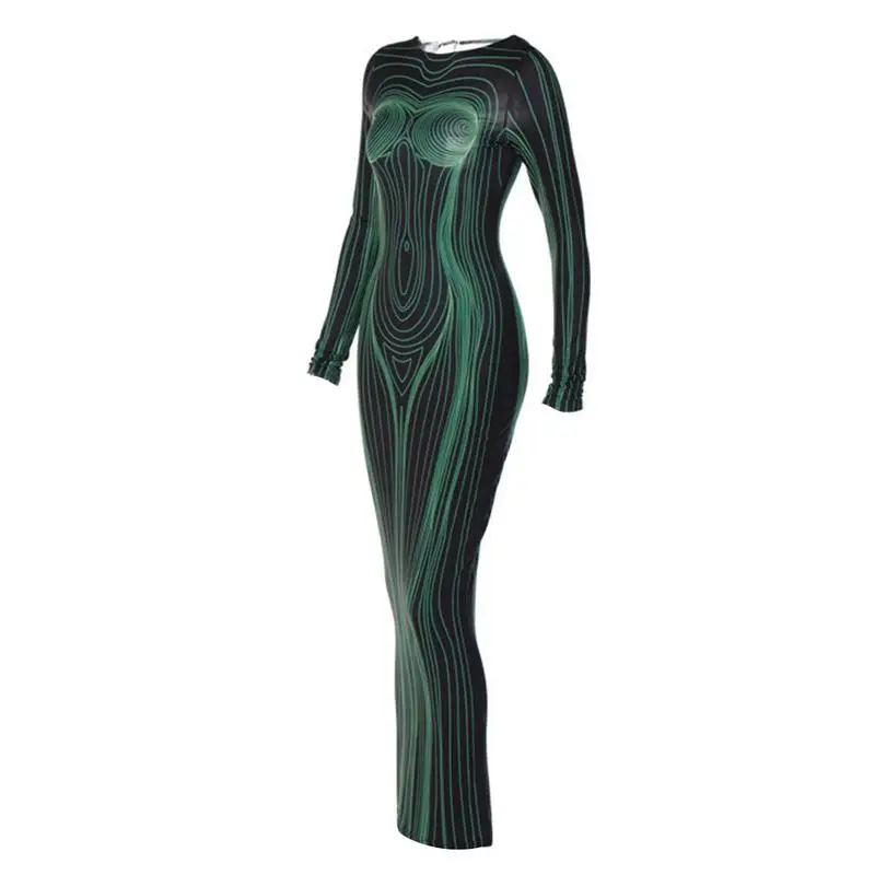 

Long Sleeve Tight Dress Women Long Sleeve Dress Fashion Stripes Long Sleeve Party Club Cocktail Bodycon Mini Dress