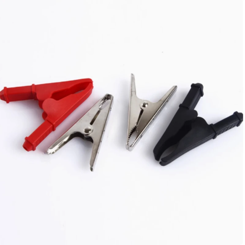Alligator Clips Test Clip 1 set of insulated metal copper alligator clip electric test 7cm big alligator clip 1 red +1 black test power