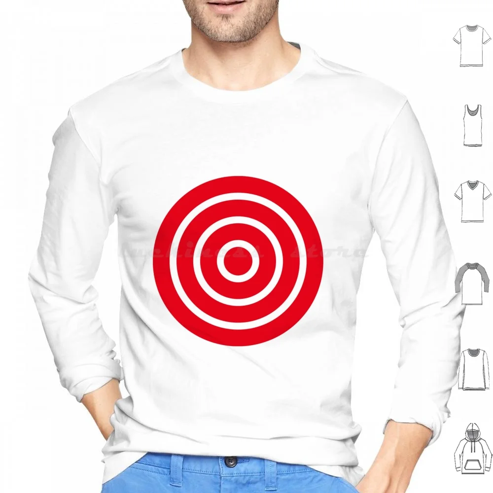 Bullseye Target Felpe Con Cappuccio Manica Lunga Bullseye Bulls Eye Target Red Sport Shooting Songkran Festival Thailandia Mobi