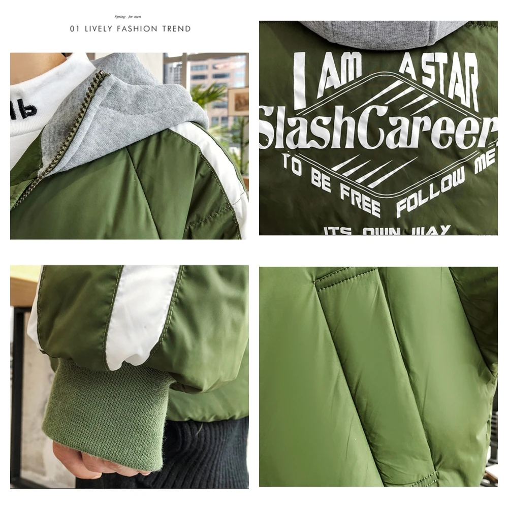 COUTUDI-Men's Winter Hooded Color Matching Coat, Plus Size, Bread Clothing, Male Casual Jacket, Parkas, Winter