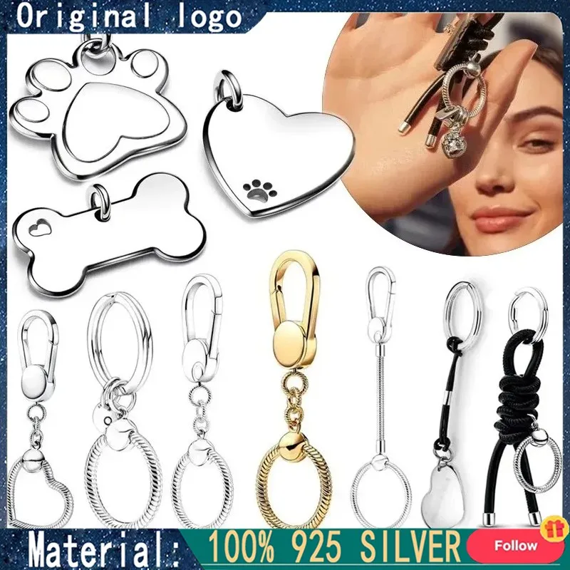 

New High Quality Jewelry Charm 925 Sterling Silver Keychain Original Logo DIY Women's Charm Party Gifts Light Luxury Fashion