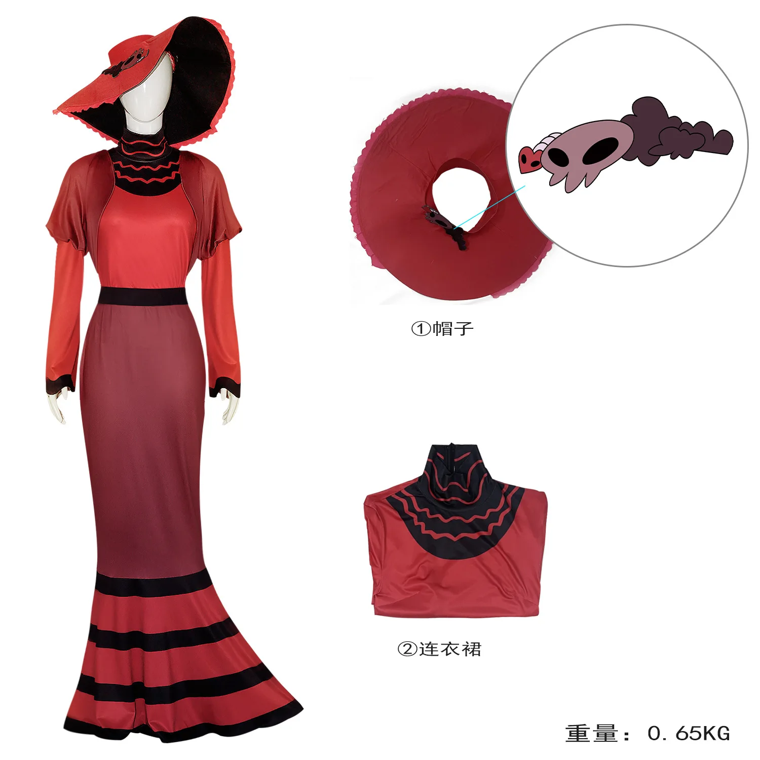 Hazbin Hotel Rosie Red Dress Cosplay Costume