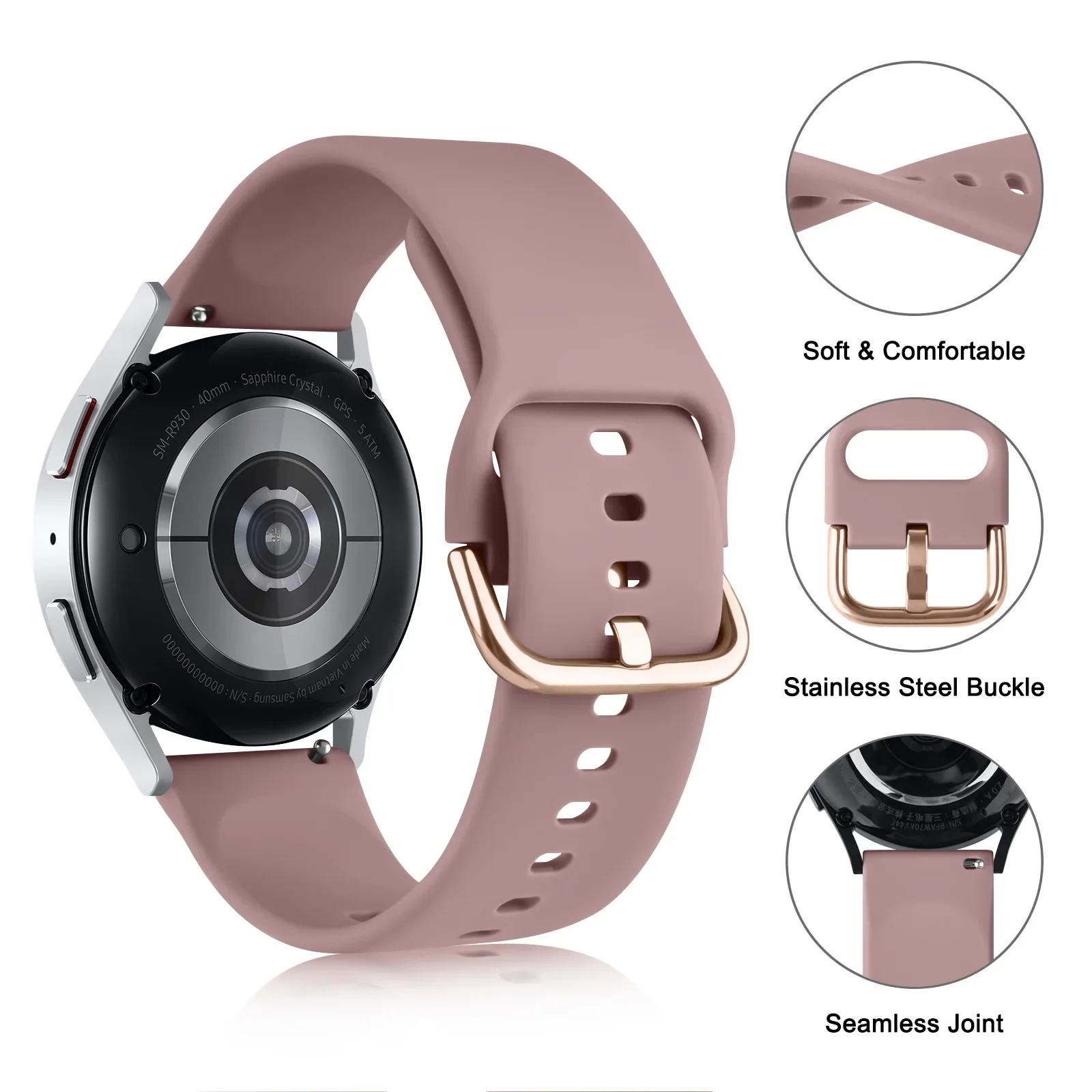 Silicone Sport Watch Band - 20mm Strap