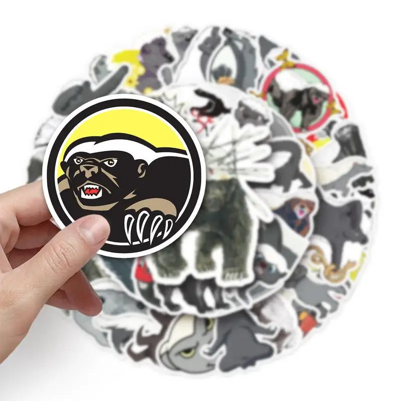 Honey Badger Sticker 50Pcs Cute Honey Badger Stickers For Kids Cartoon Animal Stickers Cute Laptop Phone Skateboard
