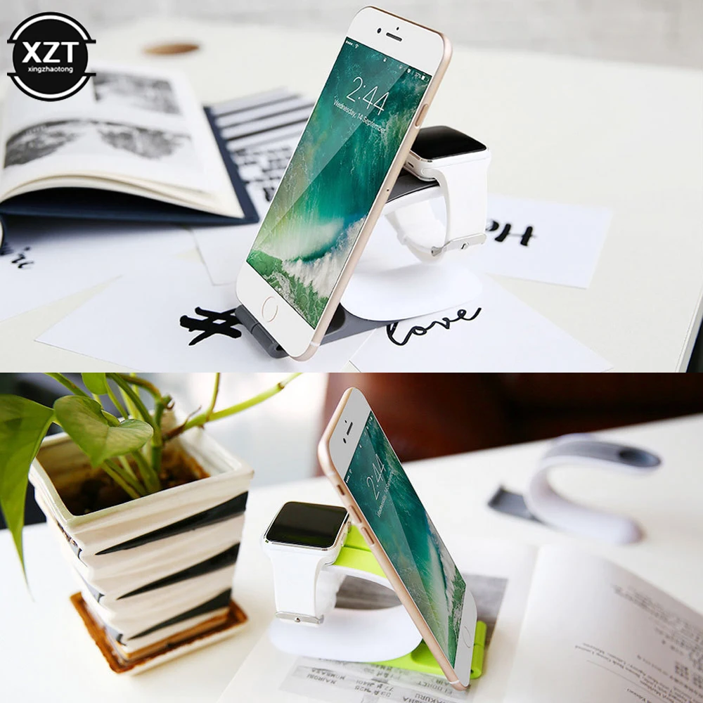 2 in 1 Multi Charging Dock Stand Docking Station Charger Holder for Apple Watch for iPhone Samsung Mobile Phone Tablet Holder